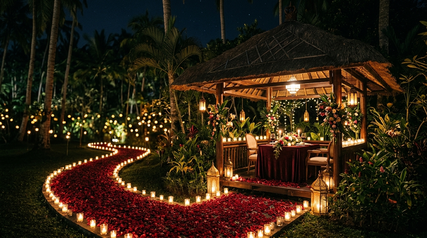 El Momento Romantic Private Garden Dining Setup