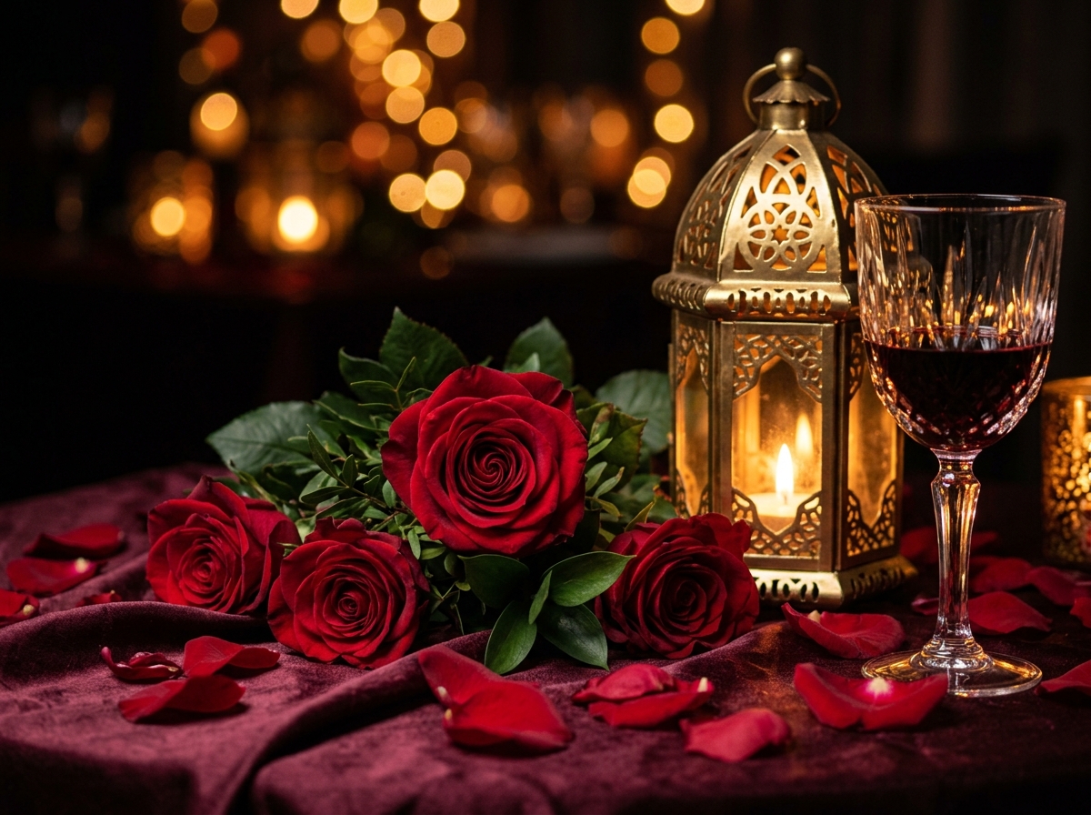 Candlelit Dining Setup Detail